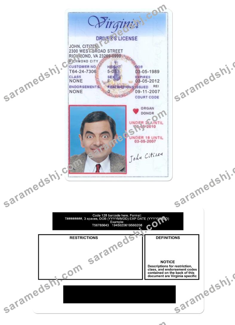 USA Virginia driving license under 21